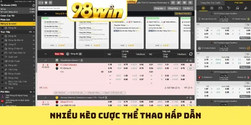 Nhiều kèo cược thể thao hấp dẫn